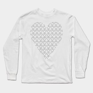 Heart Line Full of Hearts Valentines Day Long Sleeve T-Shirt